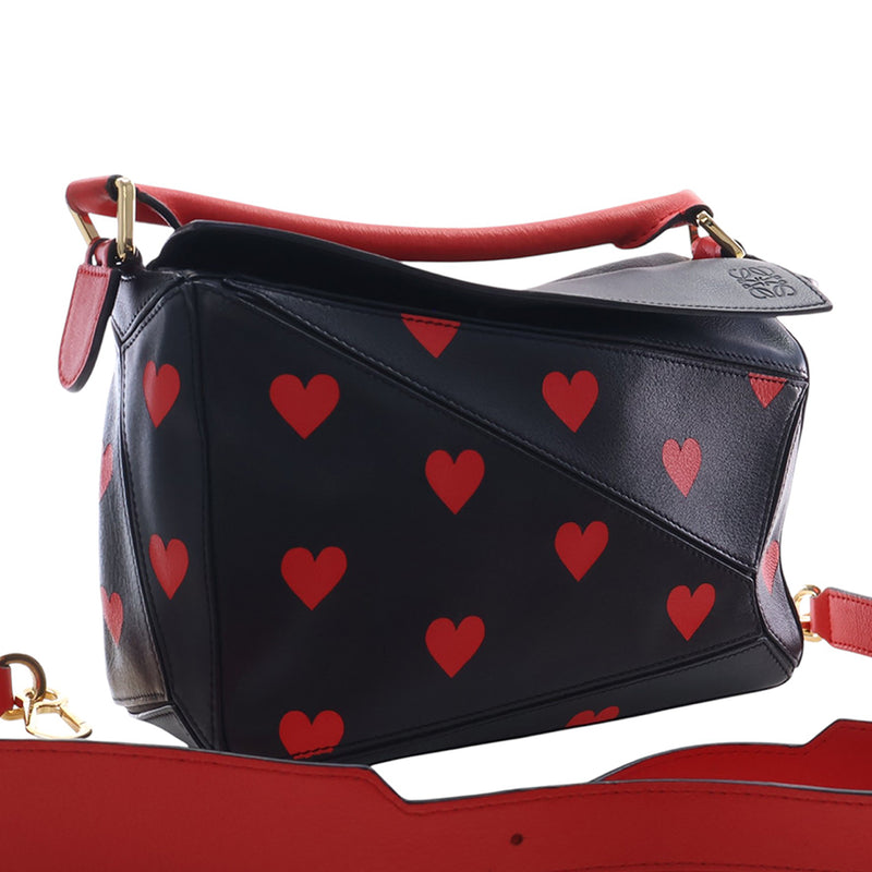 Small Calfskin Heart Puzzle Satchel - Image 2