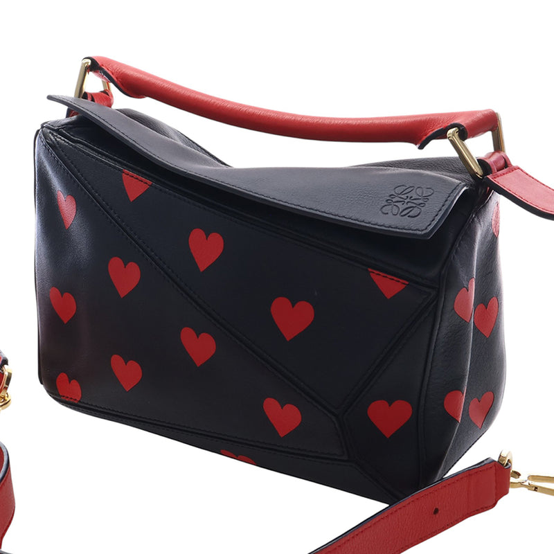 Small Calfskin Heart Puzzle Satchel - Image 3