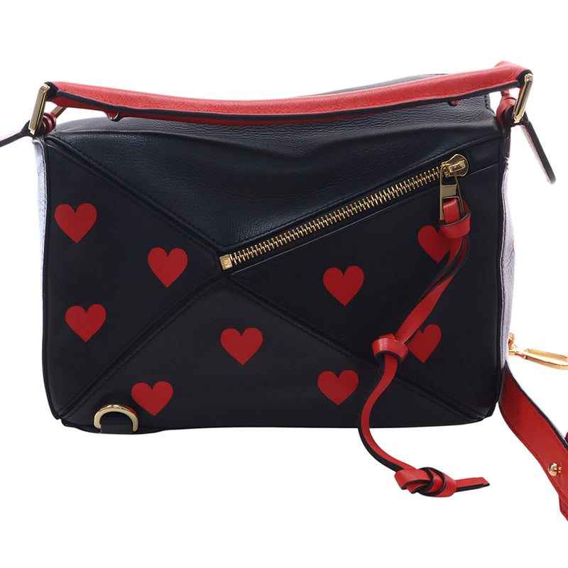 Small Calfskin Heart Puzzle Satchel - Image 4