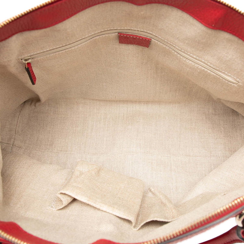 Large Dollar Calfskin GG Charm Dome Satchel - Image 4