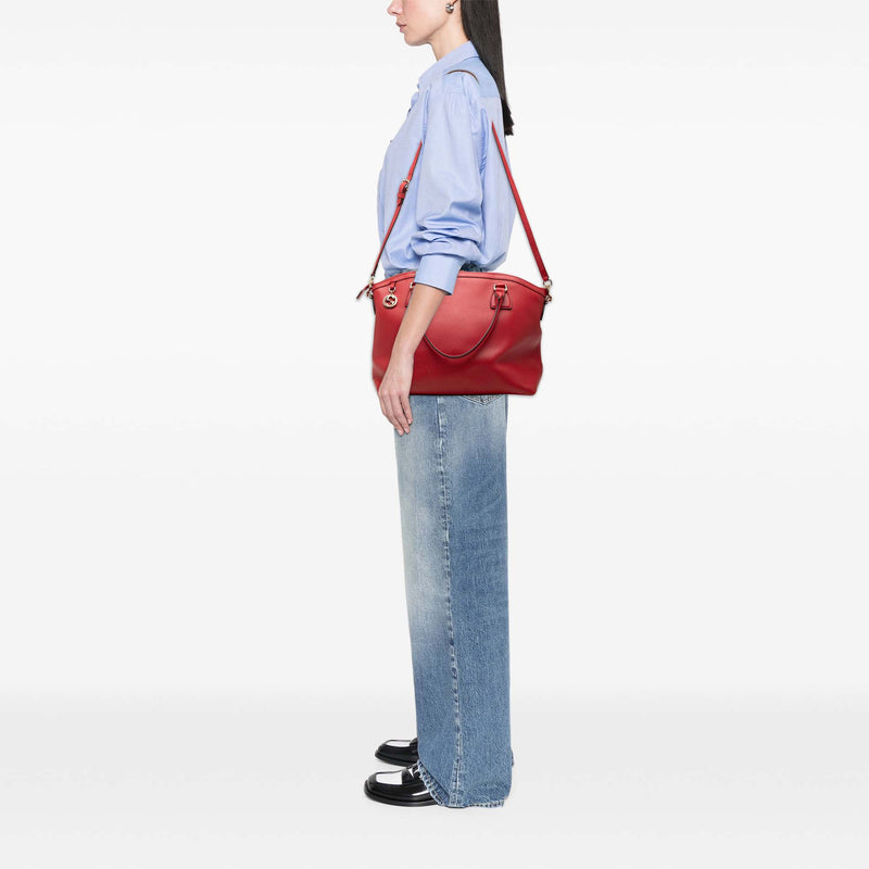 Large Dollar Calfskin GG Charm Dome Satchel - Image 7