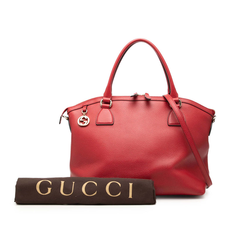 Large Dollar Calfskin GG Charm Dome Satchel - Image 8