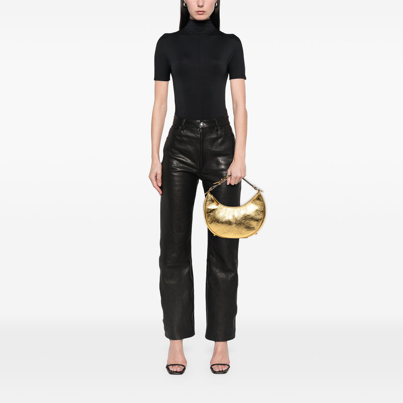 Small Metallic Leather Fendigraphy Hobo - Image 6