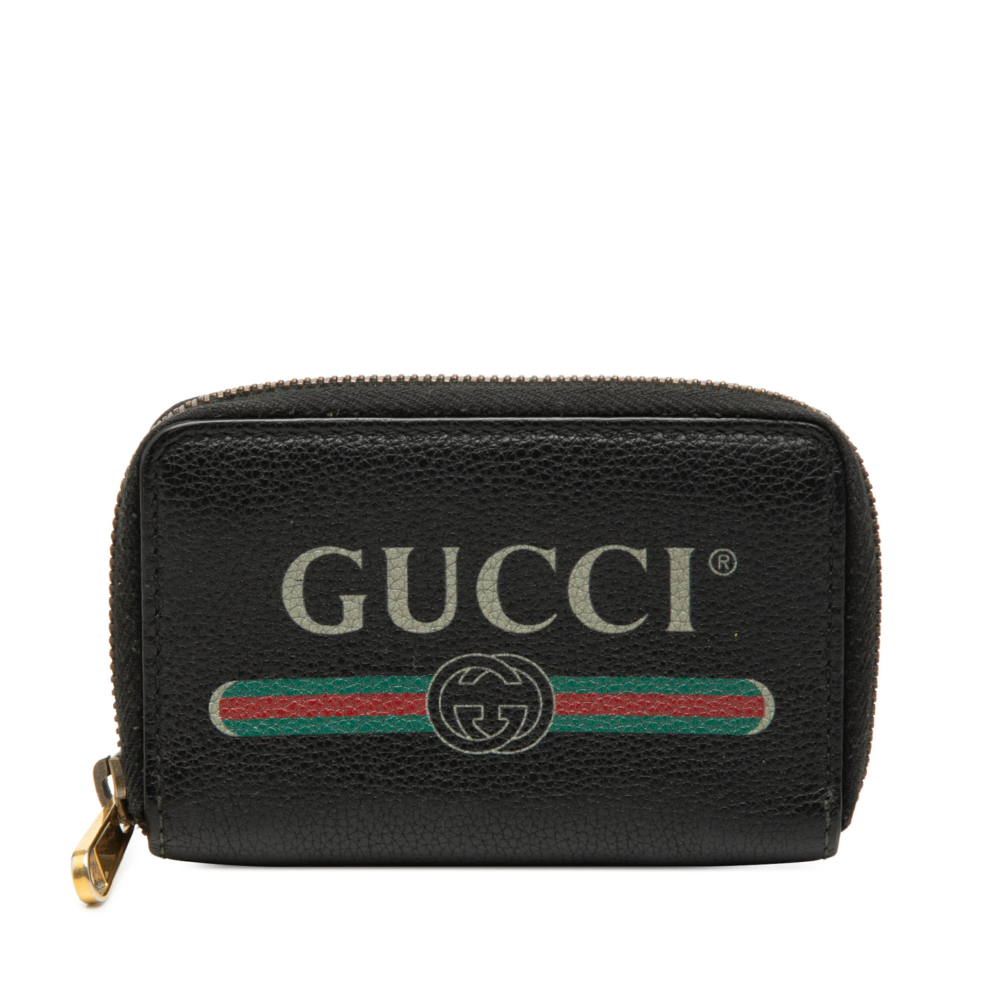 Grained Calfskin Logo Zip Around Coin Pouch - Image 1