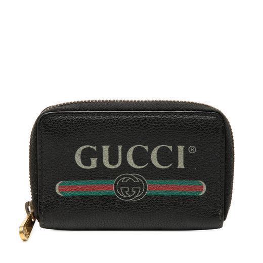 Grained Calfskin Logo Zip Around Coin Pouch - Image 1