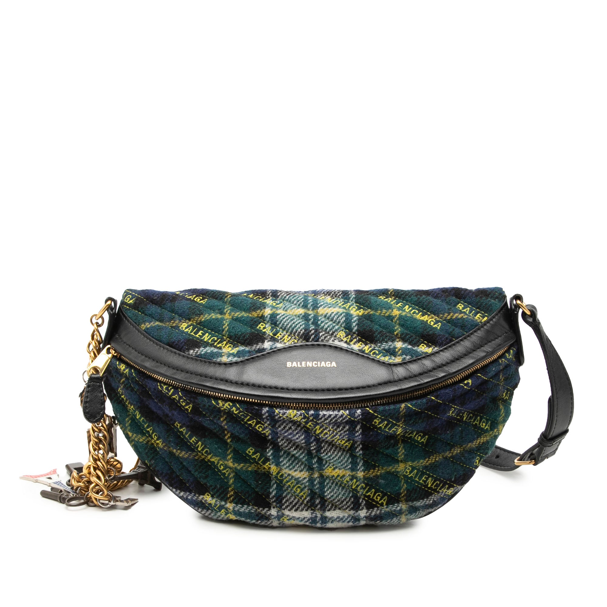 Diagonal Quilted Wool Allover Logo Souvenir Belt Bag XS - Image 1