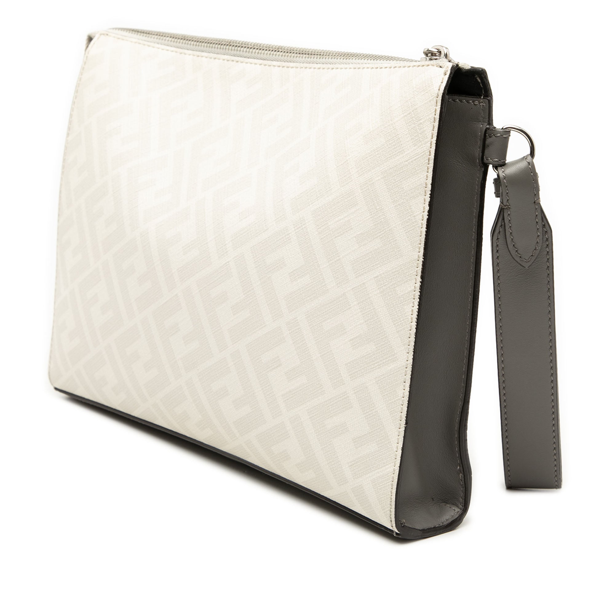Zucca Coated Canvas FF 1974 Diagonal Vitello Liberty Front Zip Clutch - Image 2
