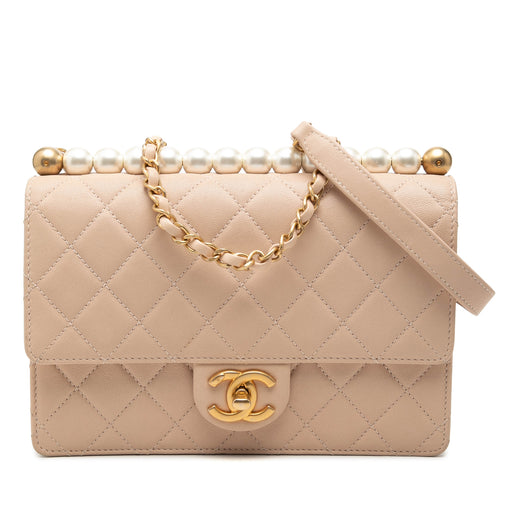 Small Quilted Lambskin Chic Pearls Flap - Image 1