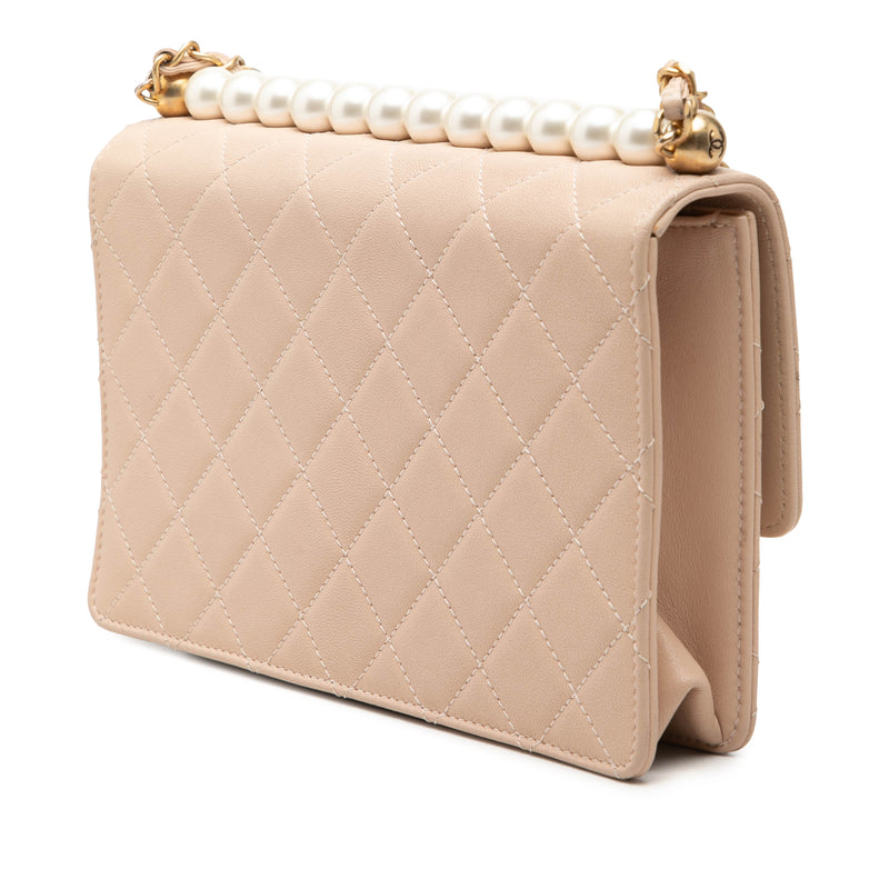 Small Quilted Lambskin Chic Pearls Flap - Image 2