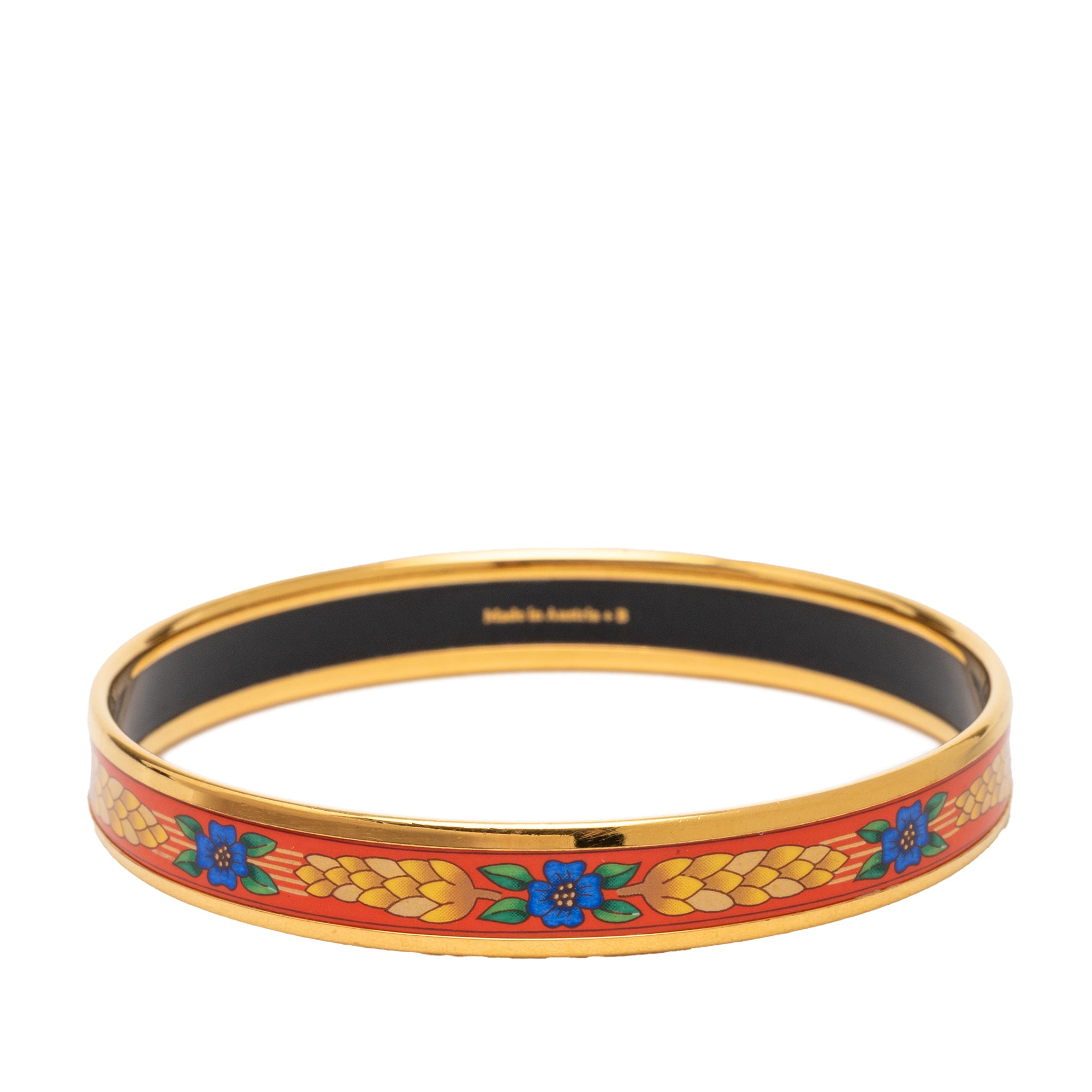 Narrow Floral and Wheat Enamel Bangle 62 - Image 3
