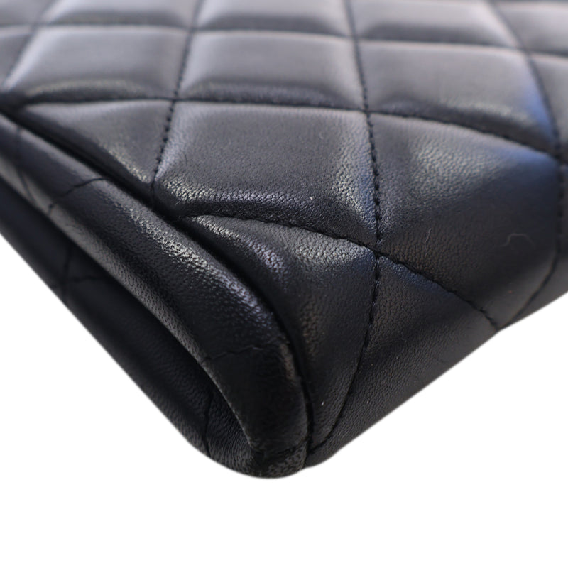 CC Quilted Lambskin Flap Clutch with Chain - Image 10