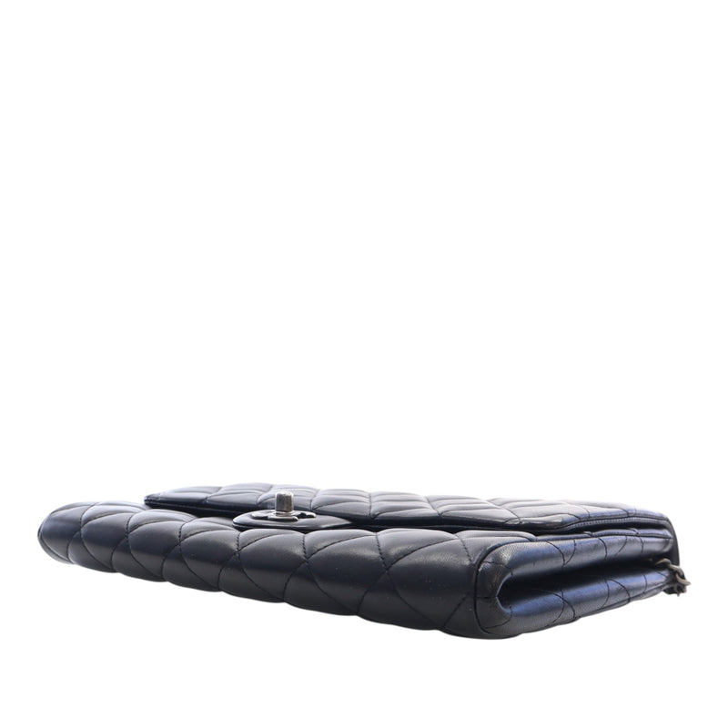 CC Quilted Lambskin Flap Clutch with Chain - Image 12
