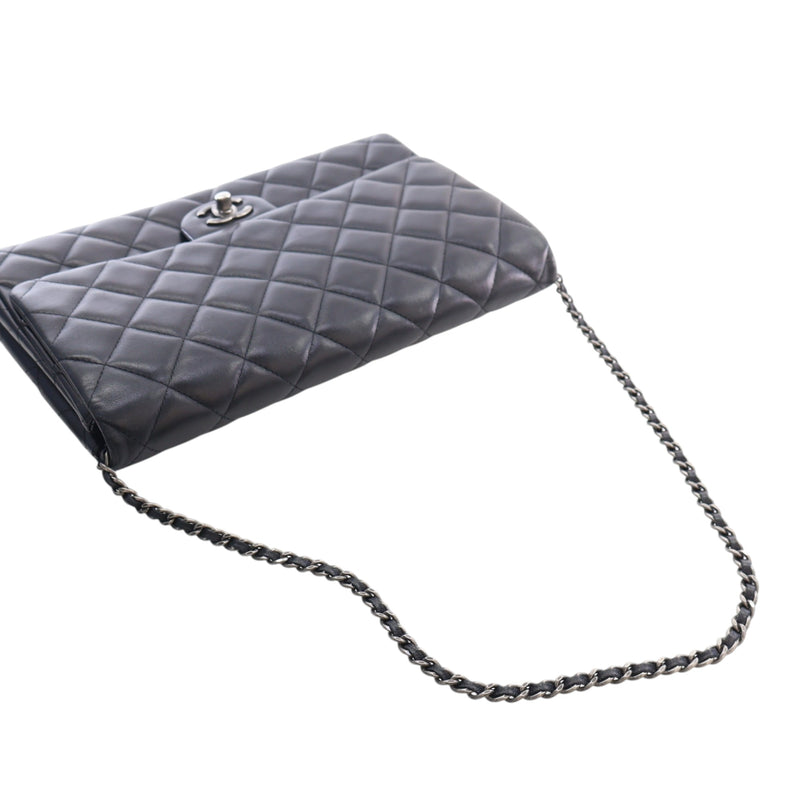 CC Quilted Lambskin Flap Clutch with Chain - Image 14