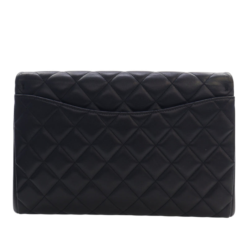 CC Quilted Lambskin Flap Clutch with Chain - Image 4