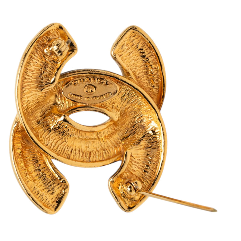 CC Gold Plated Quilted Brooch - Image 3