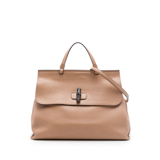 Large Calfskin Bamboo Daily Satchel - Image 1