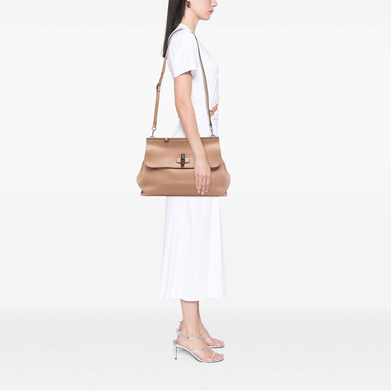 Large Calfskin Bamboo Daily Satchel - Image 5