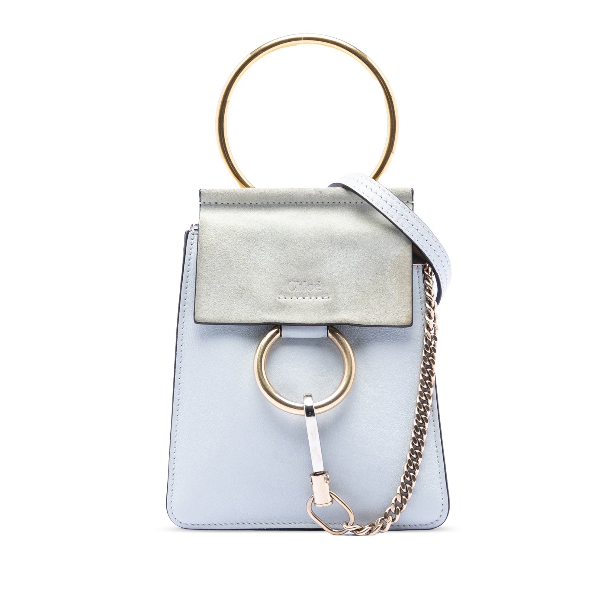 Mini Calfskin and Suede Faye Bracelet Bag - Image 1
