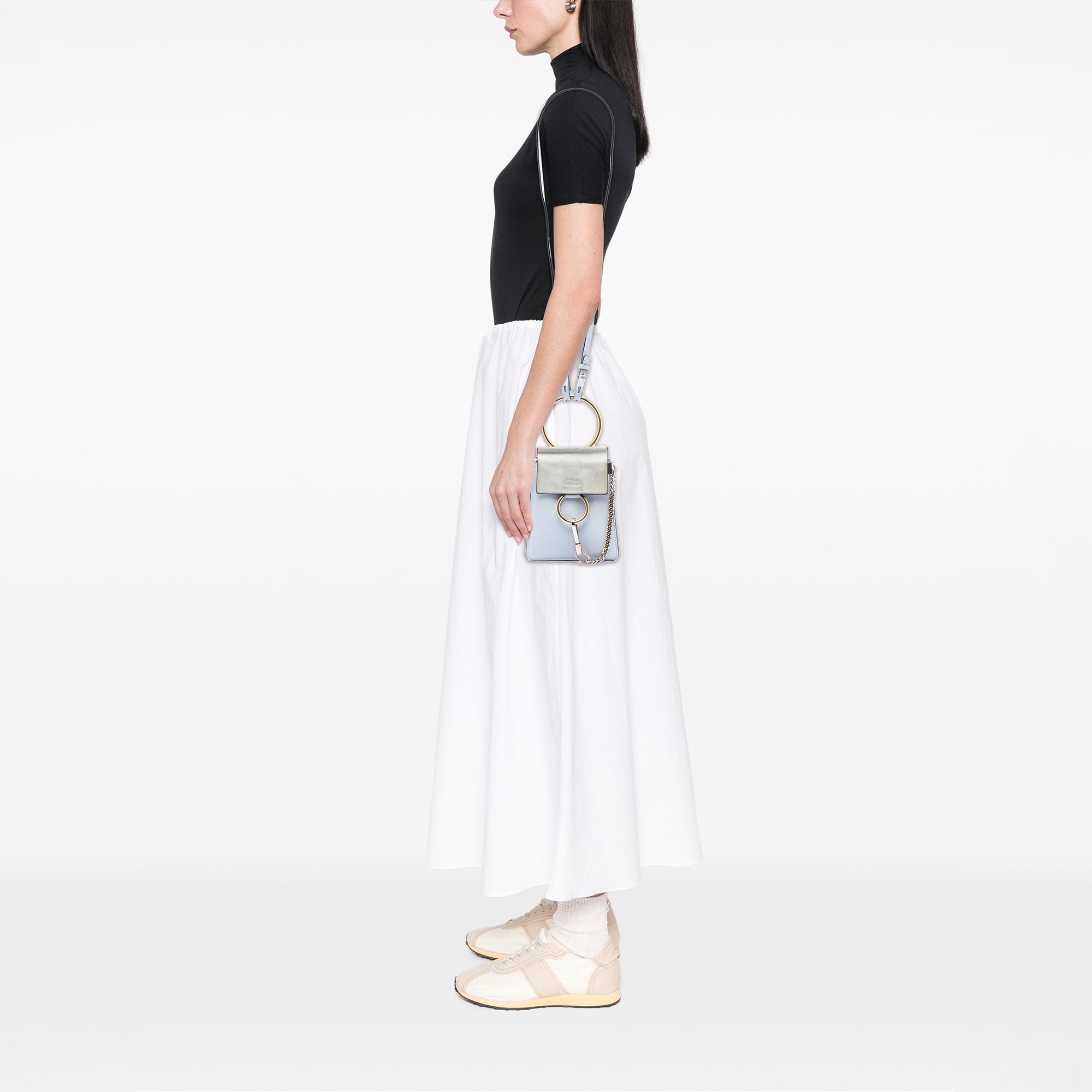 Mini Calfskin and Suede Faye Bracelet Bag - Image 7