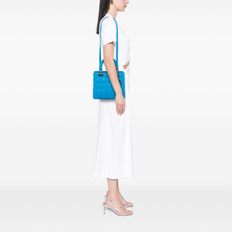 Medium Lambskin Cannage Lady Dior - Image 5