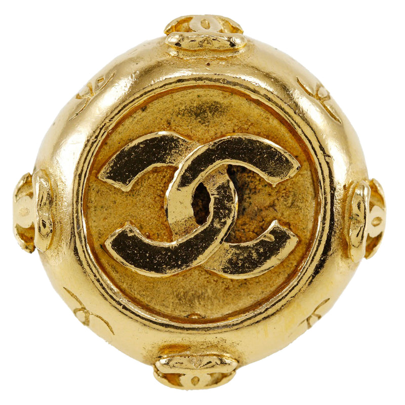 CC Gold Plated Round Clip On Earrings - Image 3