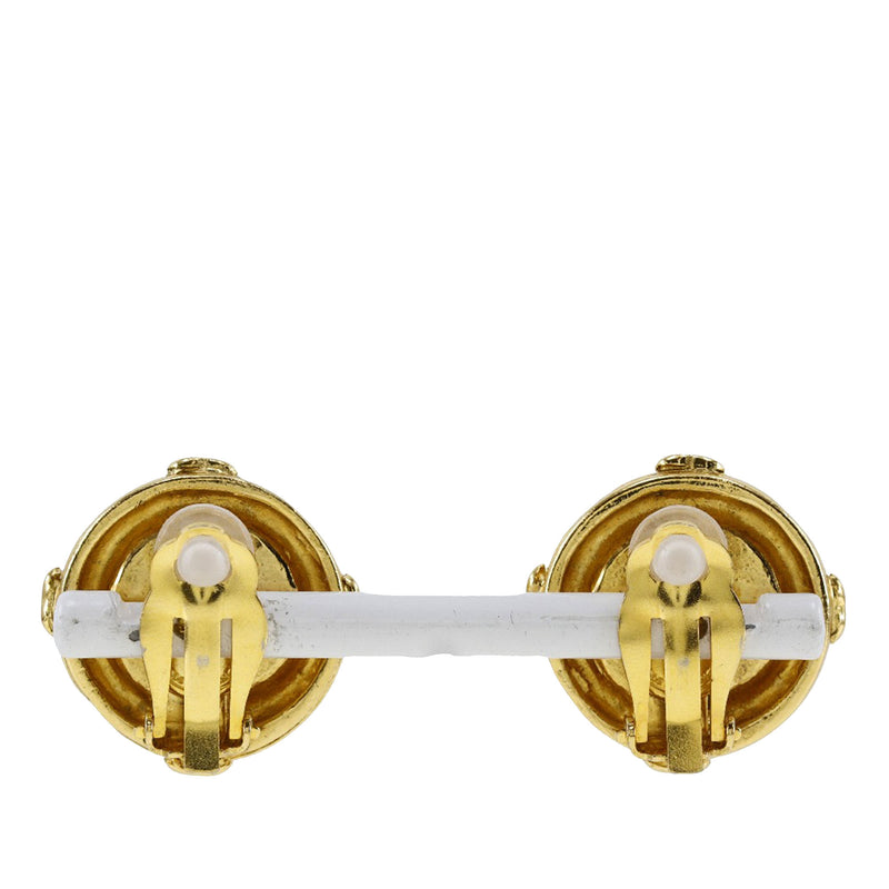 CC Gold Plated Round Clip On Earrings - Image 5