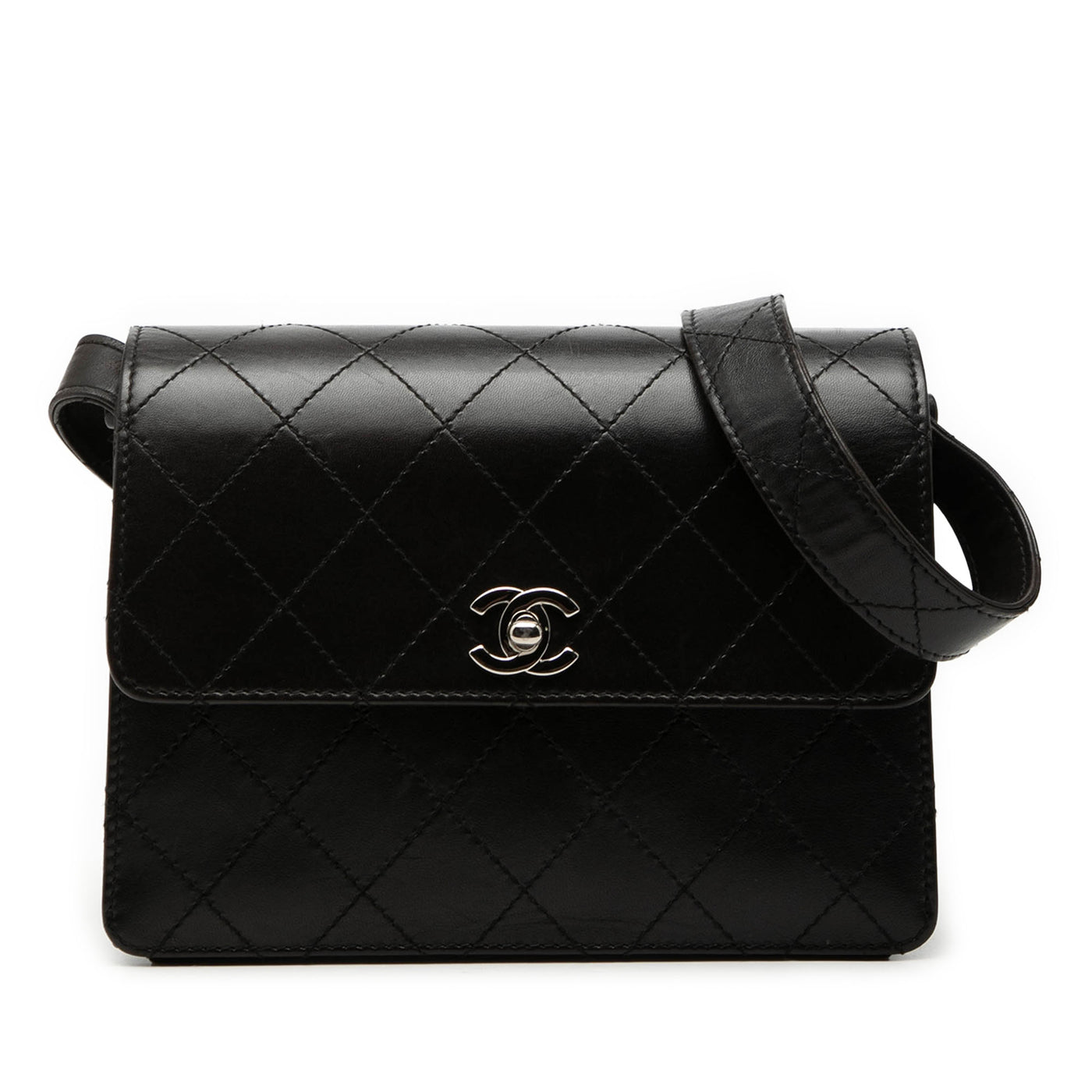 CC Quilted Lambskin Flap Shoulder Bag - Image 1