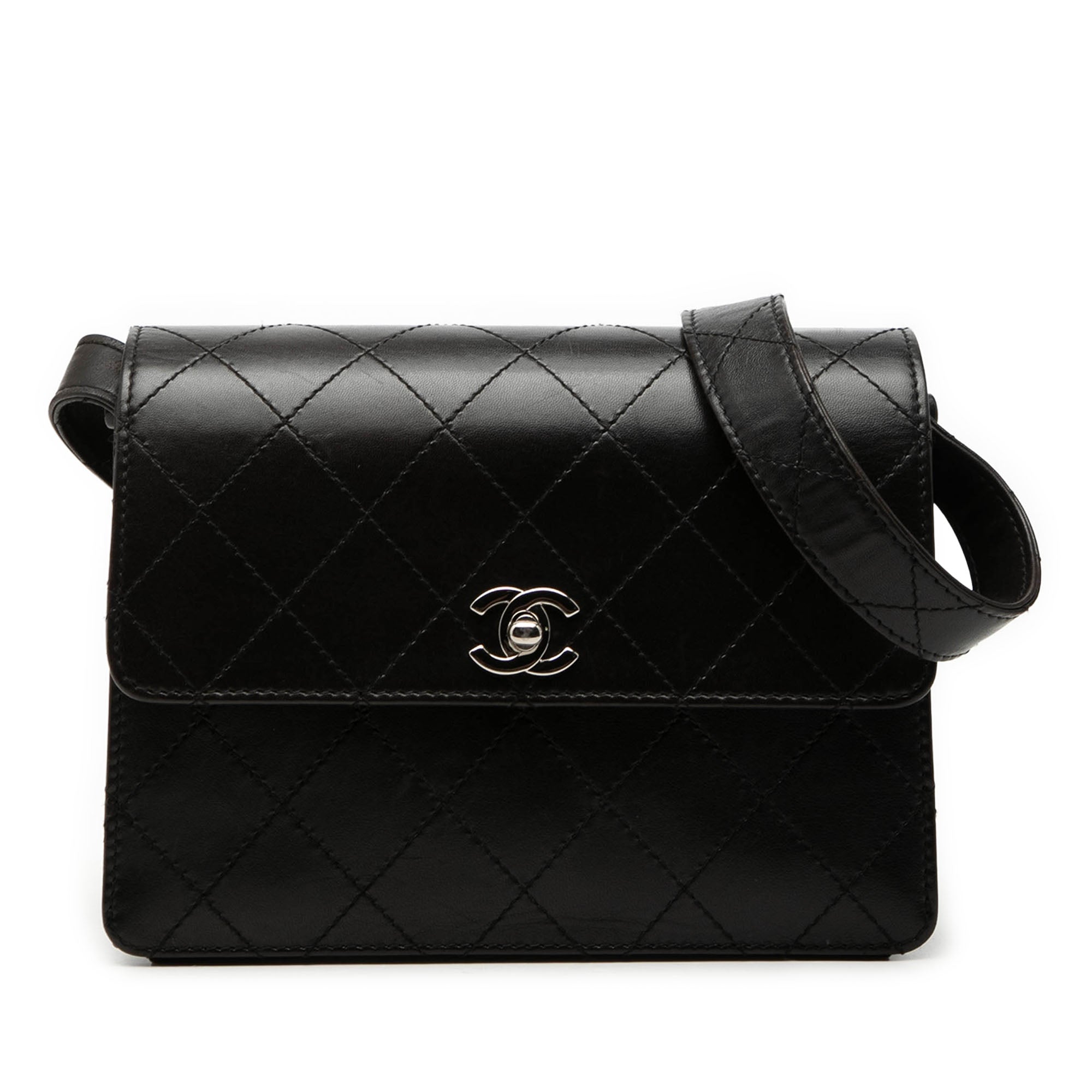 CC Quilted Lambskin Flap Shoulder Bag - Image 1