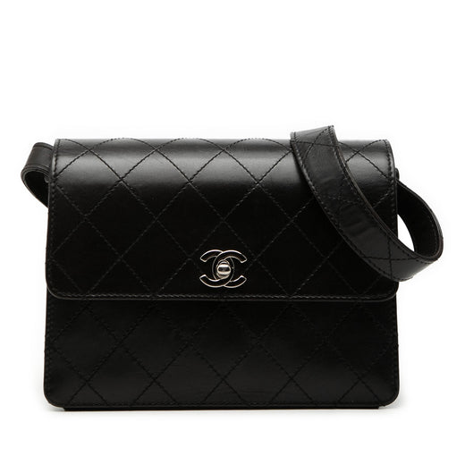 CC Quilted Lambskin Flap Shoulder Bag - Image 1