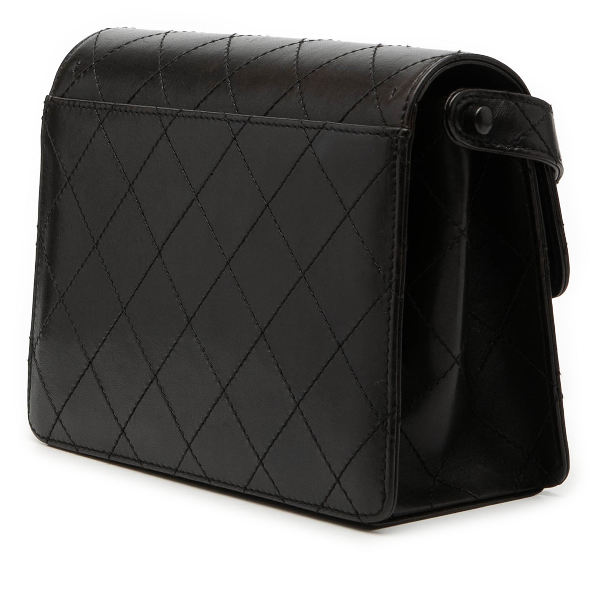 CC Quilted Lambskin Flap Shoulder Bag - Image 2