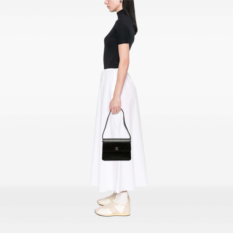 CC Quilted Lambskin Flap Shoulder Bag - Image 7