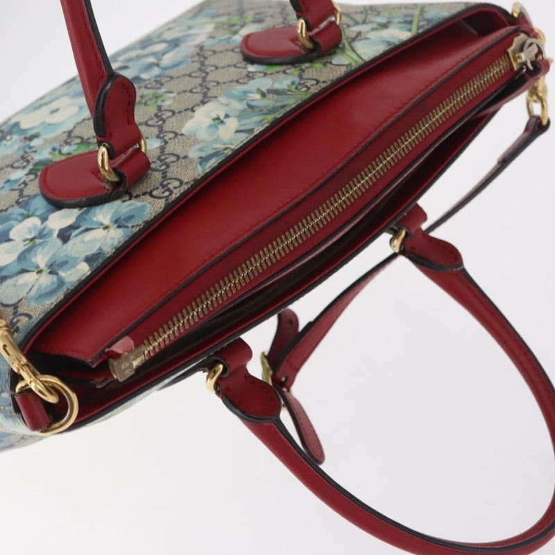 Gucci Linea A Convertible Blooms Print Gg Coated Canvas Navy Bag