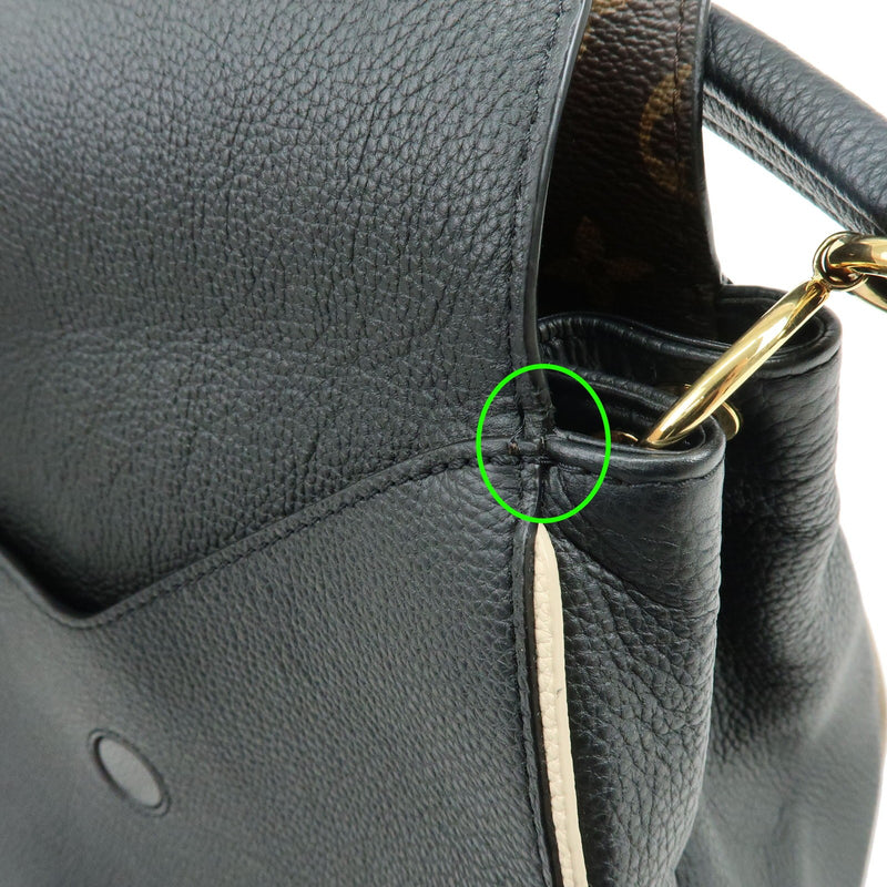 Louis Vuitton Double V Calfskin With Monogram Canvas Black Leather Bag