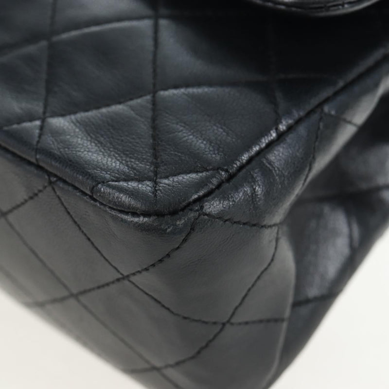 Chanel Timeless - Classic Double Flap Quilted Lambskin Black Leather Bag