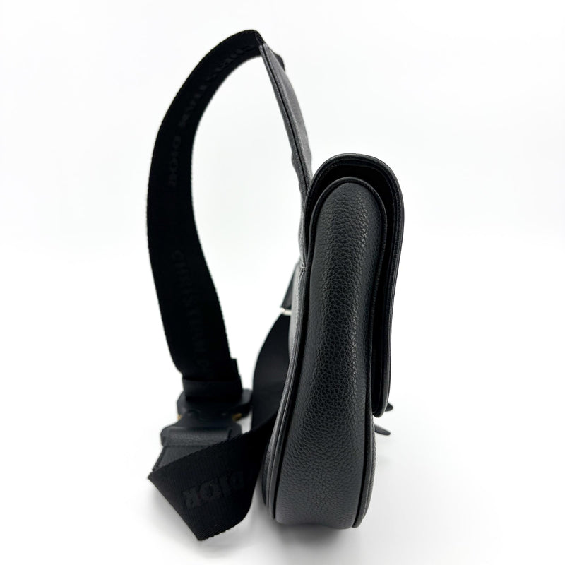 Christian Dior Saddle Leather Black Calfskin Bag