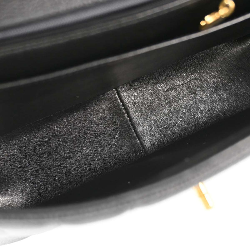 Chanel Vintage Top Handle Vertical Quilt Caviar Black Leather Bag