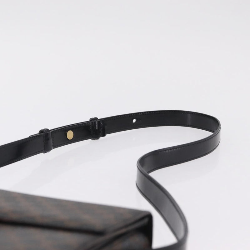 Celine Vintage Horse Carriage C Macadam Canvas And Leather Black Bag