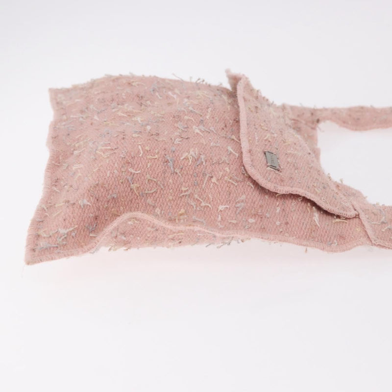 Chanel Shoulder Suede Patchwork Pink Tweed Bag