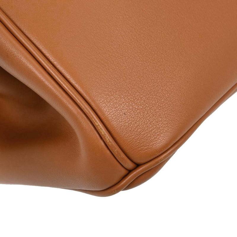 Hermes Birkin Brown Swift With Palladium Hardware Leather Bag