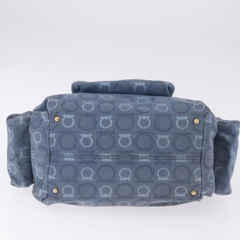 Salvatore Ferragamo Gancini Canvas Navy Bag