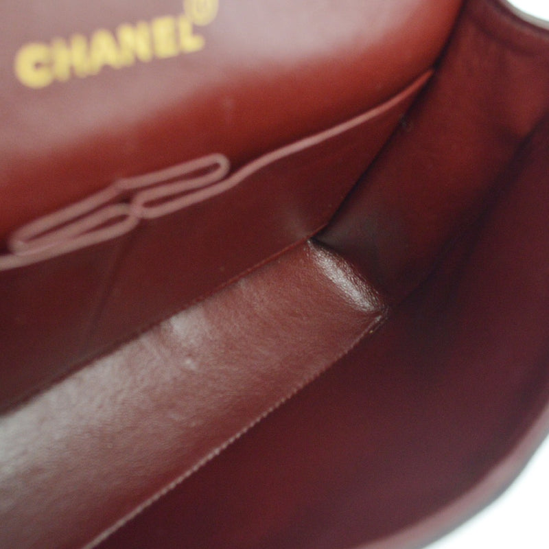 Chanel Vintage Classic Double Flap Quilted Lambskin Black Leather Bag