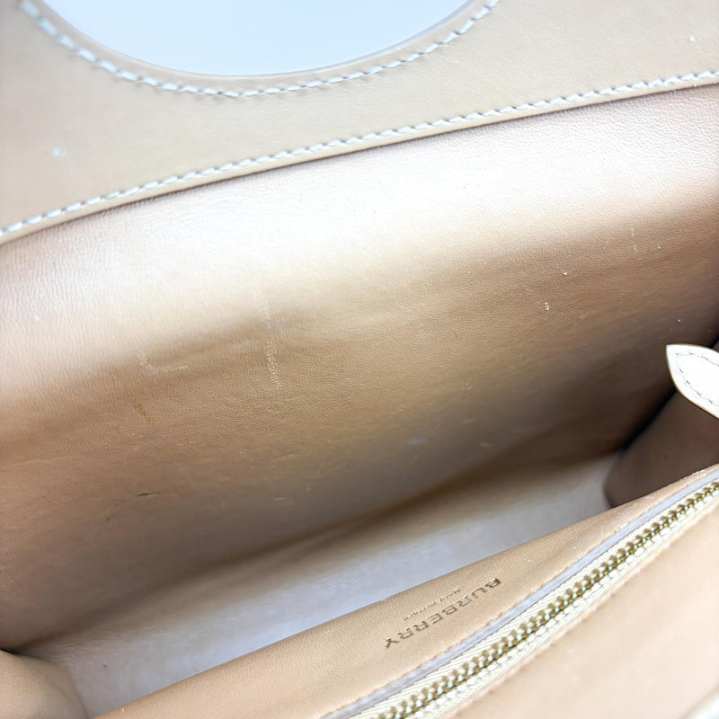 Burberry Convertible Fold Over Pocket Clutch Leather Brown