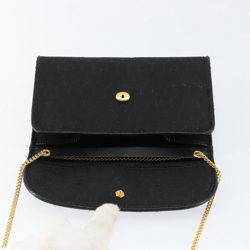 Christian Dior Vintage Honeycomb Canvas Black Bag