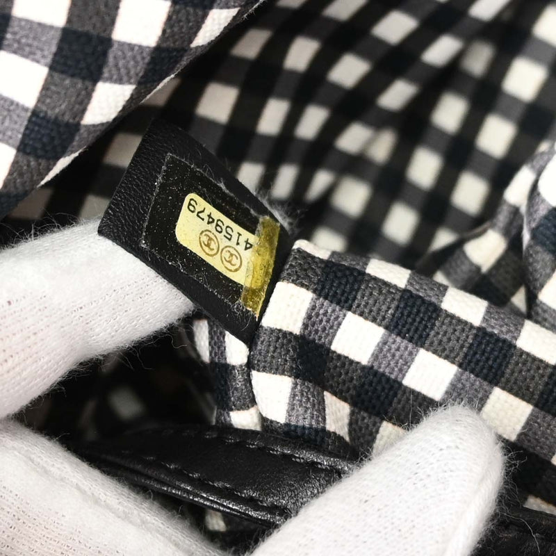 Chanel Weekender Gingham Print Canvas Black Bag