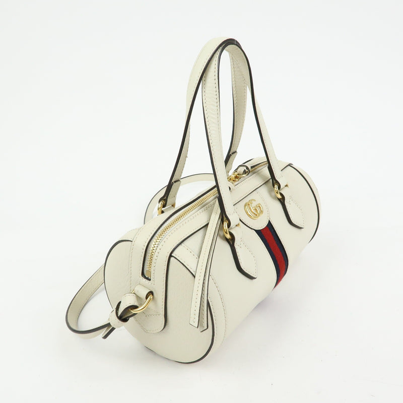 Gucci Ophidia Boston Leather White Bag