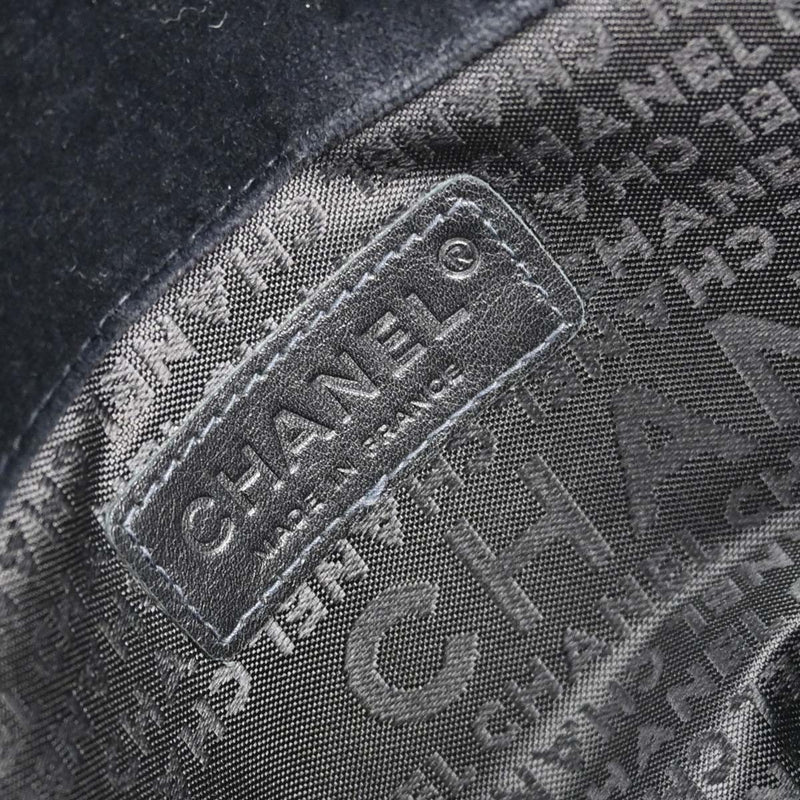 Chanel Giant Mademoiselle Lock Chain Velvet Black Bag