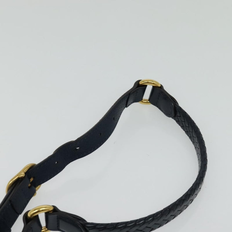 Gucci Hip Bamboo Flap Leather Blue Bag