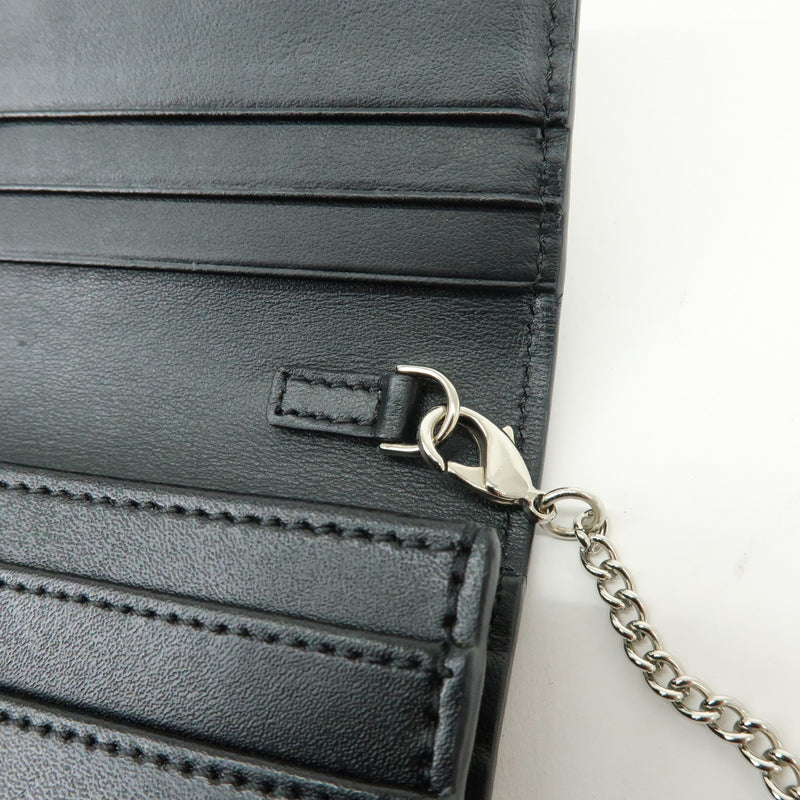 Fendi Continental Wallet On Chain Studded Leather Black Bag