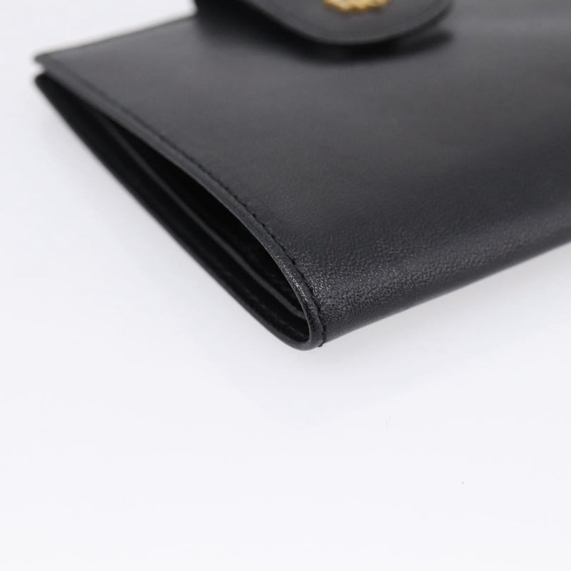 Christian Dior Bifold Card Holder Leather Black Accessory