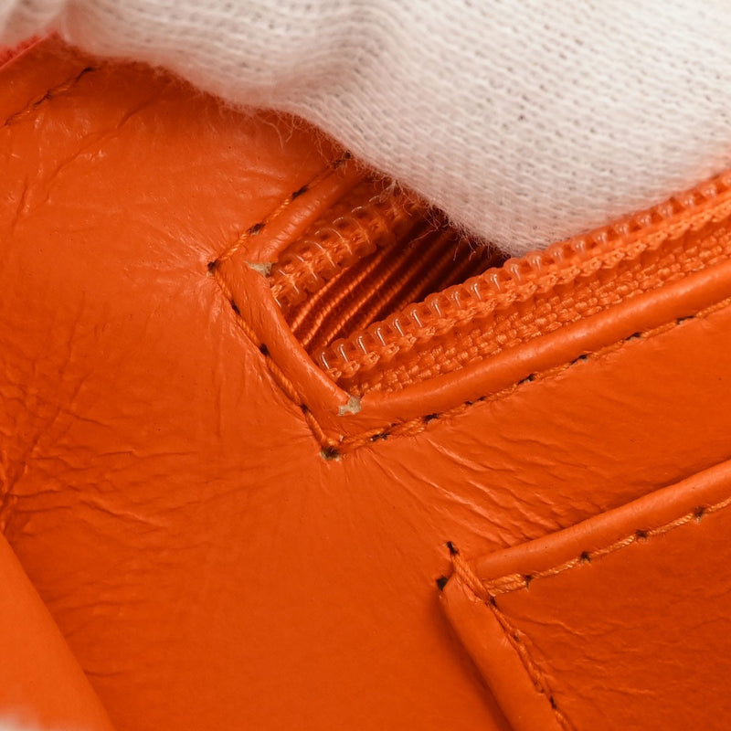 Chanel Shopping Quilted Knit Pluto Glitter Orange Cloth Bag
